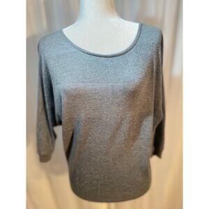 Express Size Small Pullover Knt Top 3/4 Sleeves Gray